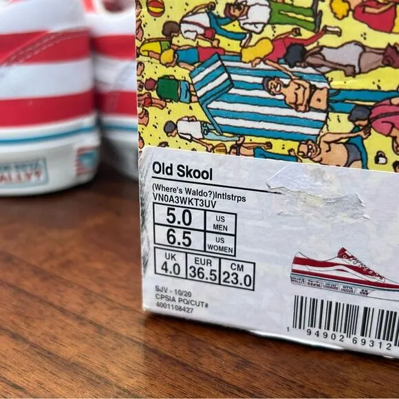 Vans Where’s Waldo? Old Skool sneakers LIMITED EDITION men’s 5 - women’s 6.5 NWT