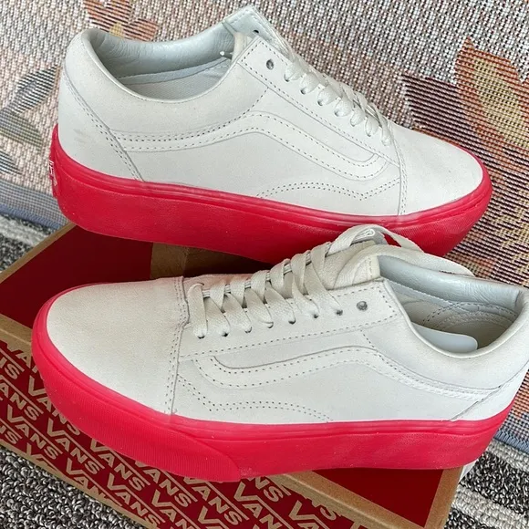Vans WMNS Old Skool Stacked Suede Blanc De Blanc/PinkVN0A7Q5MCCSPlatforms