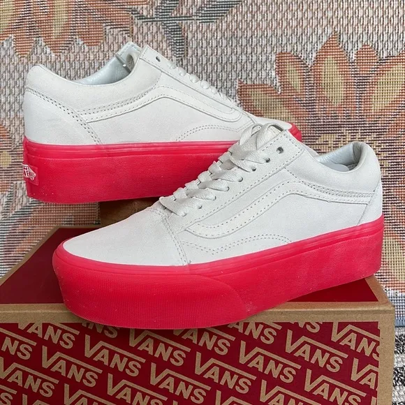 Vans WMNS Old Skool Stacked Suede Blanc De Blanc/PinkVN0A7Q5MCCSPlatforms