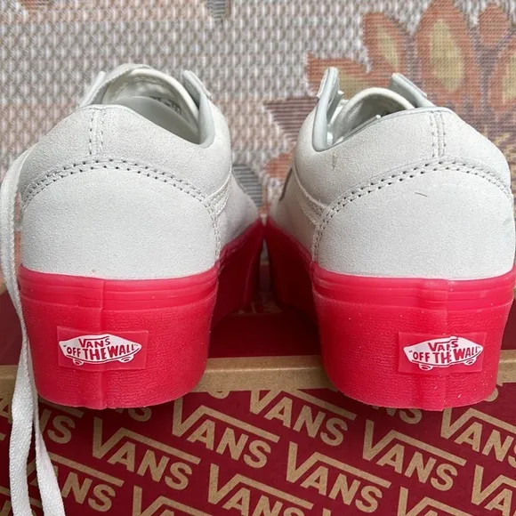 Vans WMNS Old Skool Stacked Suede Blanc De Blanc/PinkVN0A7Q5MCCSPlatforms