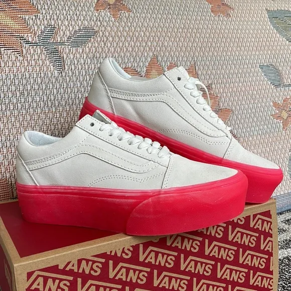 Vans WMNS Old Skool Stacked Suede Blanc De Blanc/PinkVN0A7Q5MCCSPlatforms