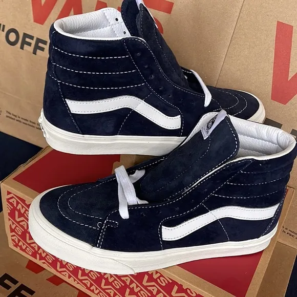 Vans WMNS Sk8-HI Pig Suede Parisian Nights/Nw White Sneakers