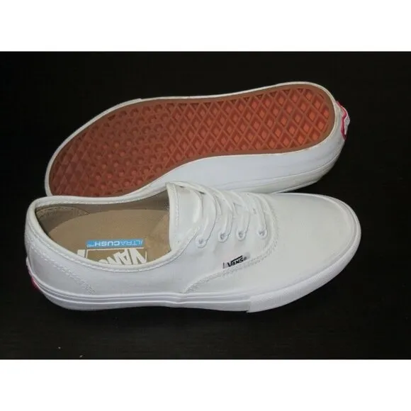 Vans Women's Authentic Pro Classic True White Canvas Skate shoes Sizes NWT