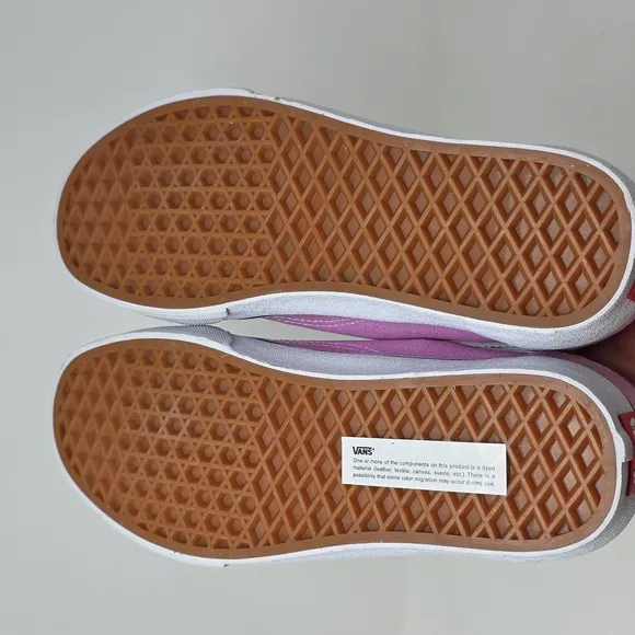 Vans Women's Pink and White Sneakers