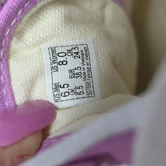 Vans Women's Pink and White Sneakers