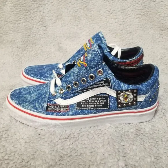 Vans X Cobra Kai Eagle Fang Karate Denim Old Skool Shoes US 7  M / 9 Women NEW