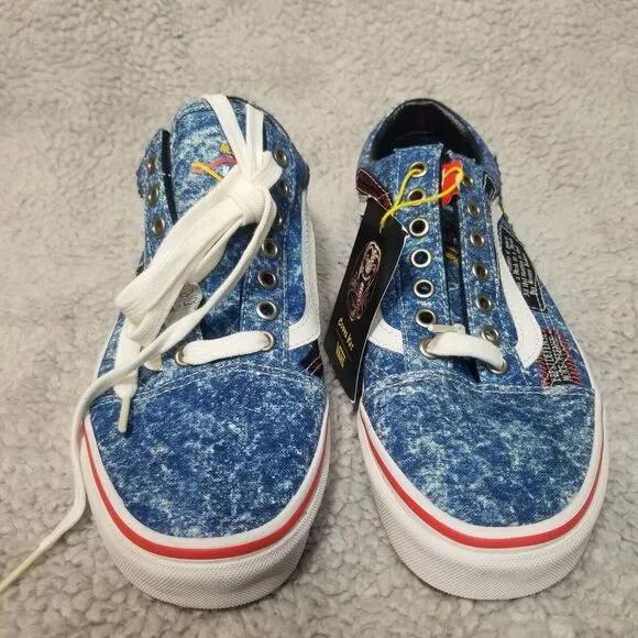 Vans X Cobra Kai Eagle Fang Karate Denim Old Skool Shoes US 7  M / 9 Women NEW