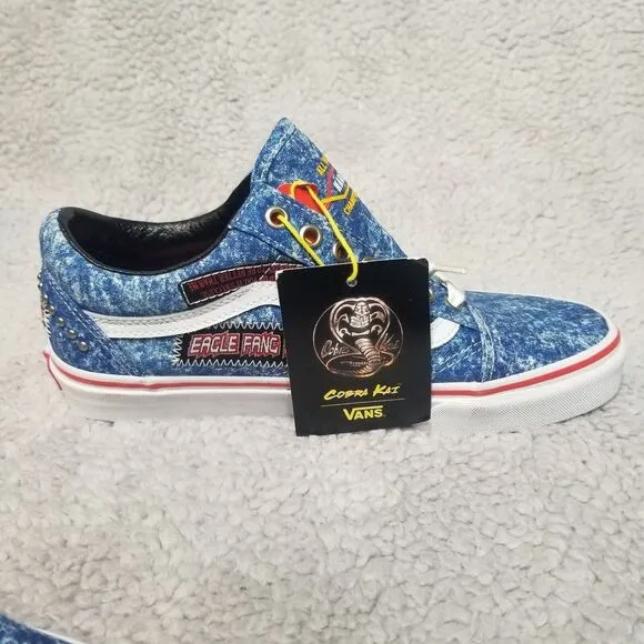 Vans X Cobra Kai Eagle Fang Karate Denim Old Skool Shoes US 7  M / 9 Women NEW