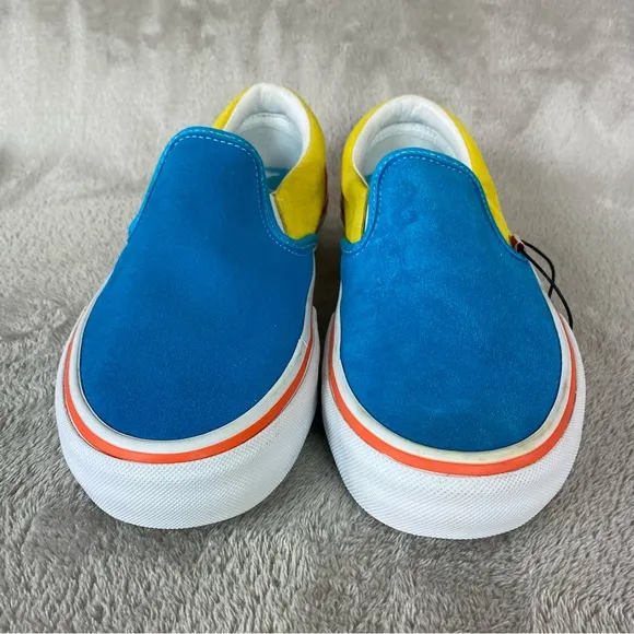 Vans X The Simpsons Mens Slip On Pro Sneaker Skate Shoe Size 9 Blue Suede NEW