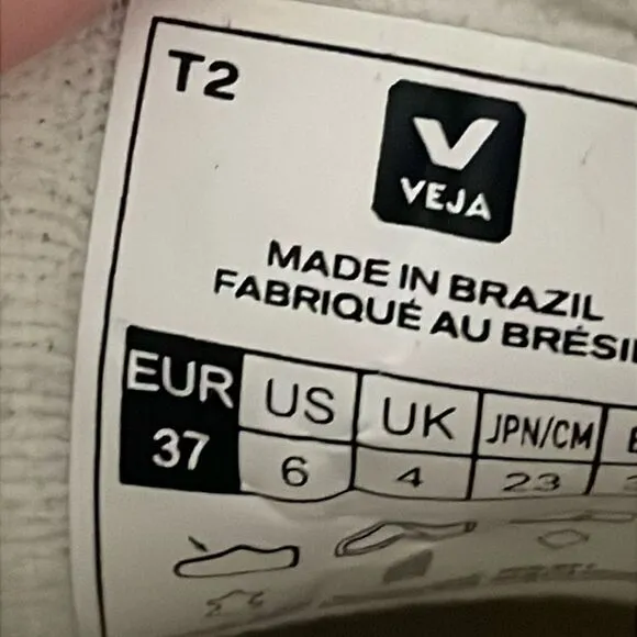 Veja Campo White Leather Sneakers with Gray Suede Logo