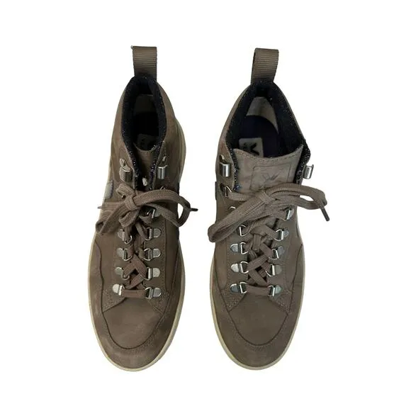 Veja Roraima mid-top hiking sneakers womens size 9 brown blue