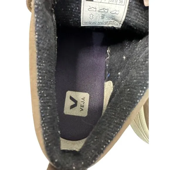 Veja Roraima mid-top hiking sneakers womens size 9 brown blue