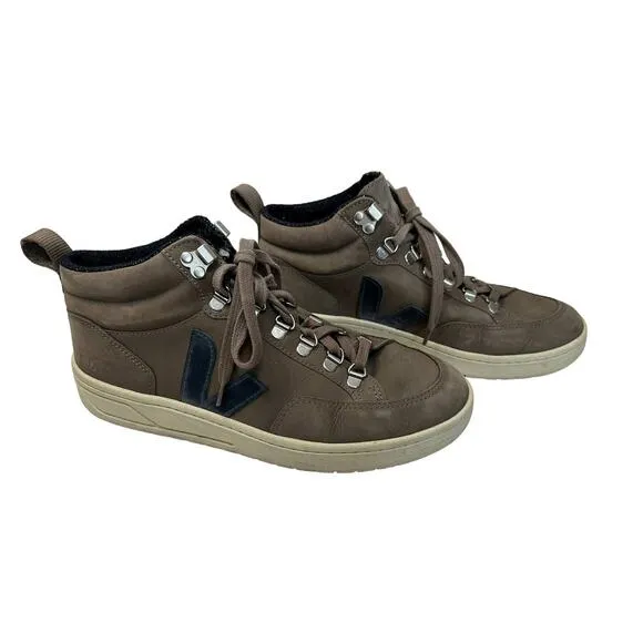 Veja Roraima mid-top hiking sneakers womens size 9 brown blue