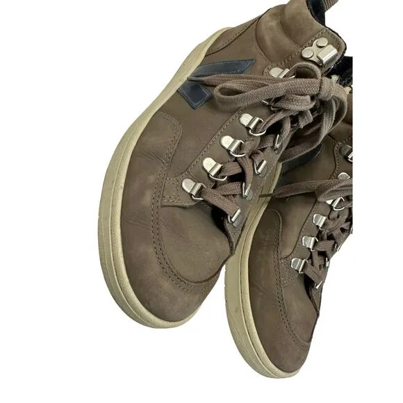 Veja Roraima mid-top hiking sneakers womens size 9 brown blue