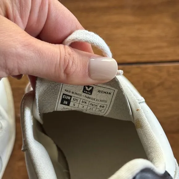 VEJA V-10 Black &amp; White Sneakers Size EU 36 US 5