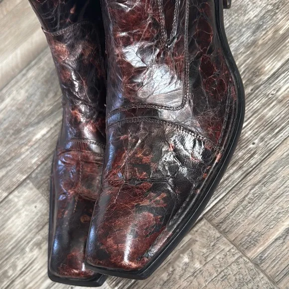 VERO CUOIO MEN ANKLE BOOTS BROWN  LEATHER MADE IN ITALY 🇮🇹 45-USA 12