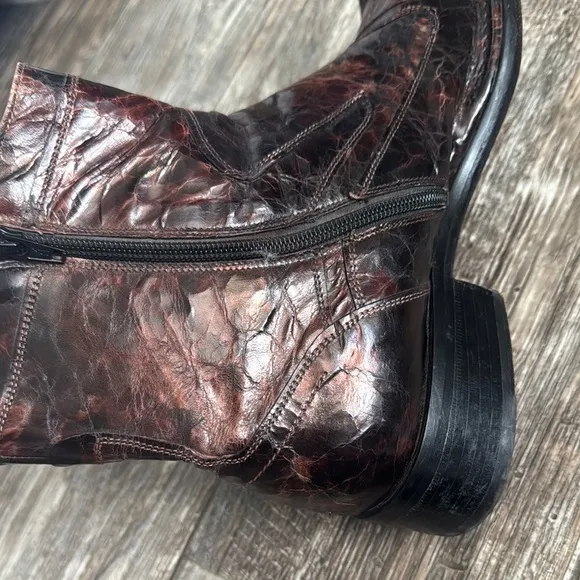 VERO CUOIO MEN ANKLE BOOTS BROWN  LEATHER MADE IN ITALY 🇮🇹 45-USA 12