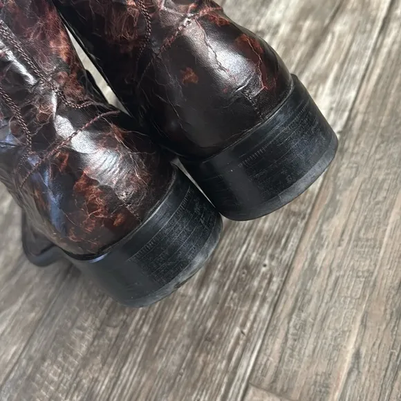 VERO CUOIO MEN ANKLE BOOTS BROWN  LEATHER MADE IN ITALY 🇮🇹 45-USA 12
