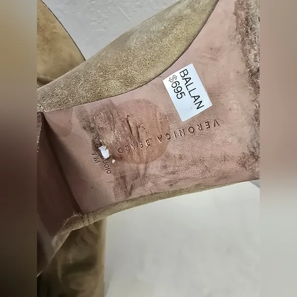 Veronica Beard Ballan Suede Western Boots In Sand Size 7 MSRP $695