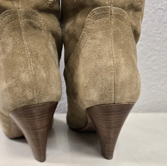 Veronica Beard Ballan Suede Western Boots In Sand Size 7 MSRP $695