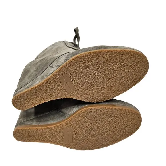 Veronica Beard Elissa Gray Suede Wedge Sneakers