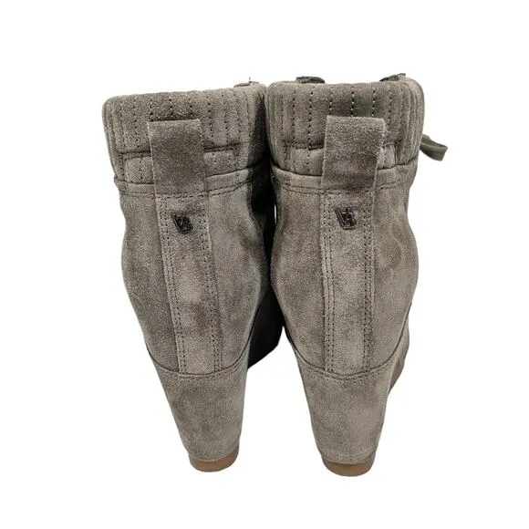 Veronica Beard Elissa Gray Suede Wedge Sneakers