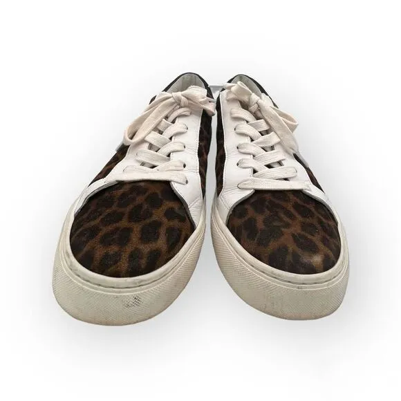 Veronica Beard Suede Leopard Bibi Sneakers Size 10