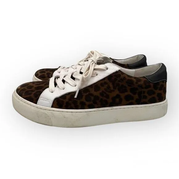 Veronica Beard Suede Leopard Bibi Sneakers Size 10