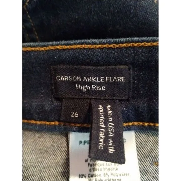 Veronica Beard Women's Carson High-Rise Ankle Flare Jeans Size 26 Oxford‎ Blue