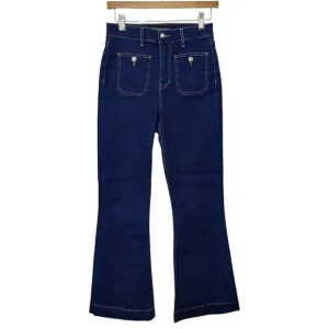 Veronica Beard Women's Carson High-Rise Ankle Flare Jeans Size 26 Oxford‎ Blue