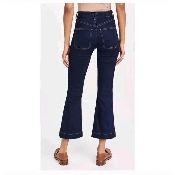 Veronica Beard Women's Carson High-Rise Ankle Flare Jeans Size 26 Oxford‎ Blue
