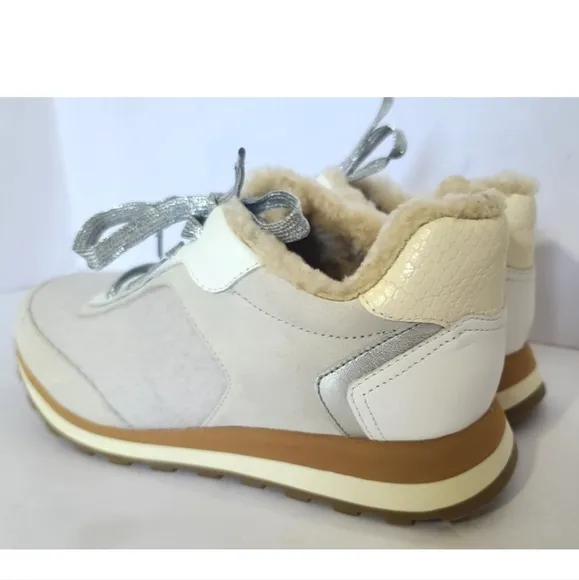 Veronica Beard Womens Hartley 2 Wool Metallic Sneakers US 8.5