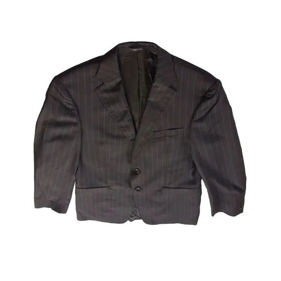 Versace Collection Men Sz 50 Wool Blazer 2 Buttons‎ Stripe Brown Viscose Lining