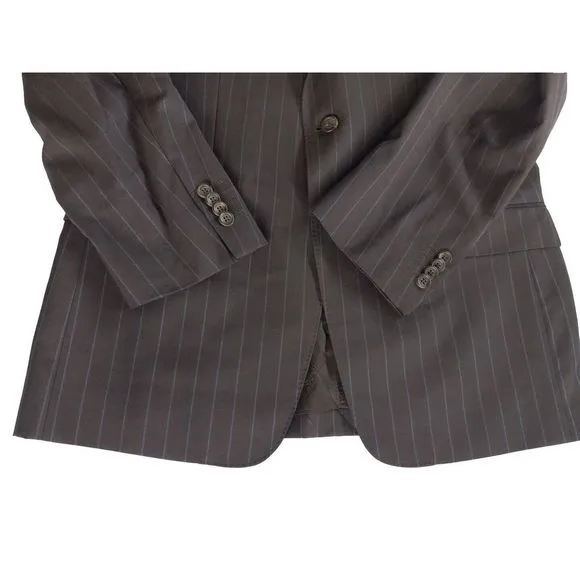 Versace Collection Men Sz 50 Wool Blazer 2 Buttons‎ Stripe Brown Viscose Lining