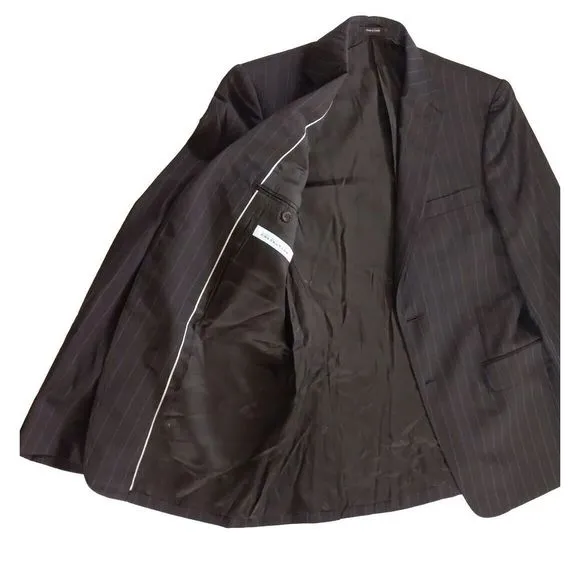 Versace Collection Men Sz 50 Wool Blazer 2 Buttons‎ Stripe Brown Viscose Lining