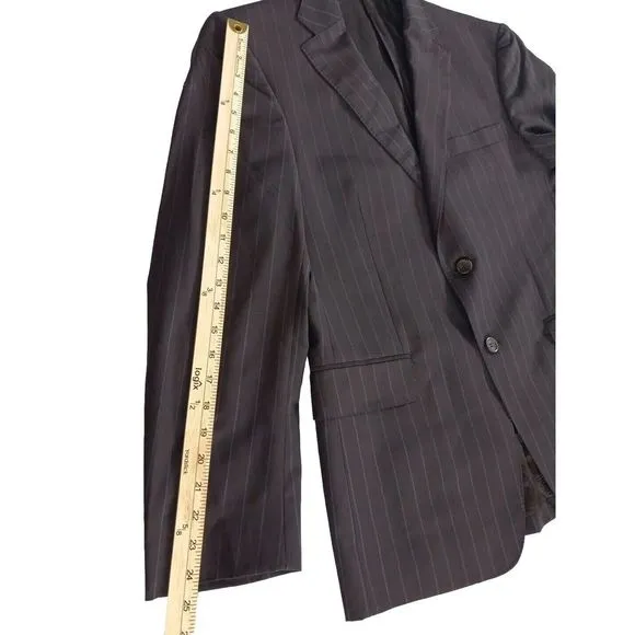 Versace Collection Men Sz 50 Wool Blazer 2 Buttons‎ Stripe Brown Viscose Lining