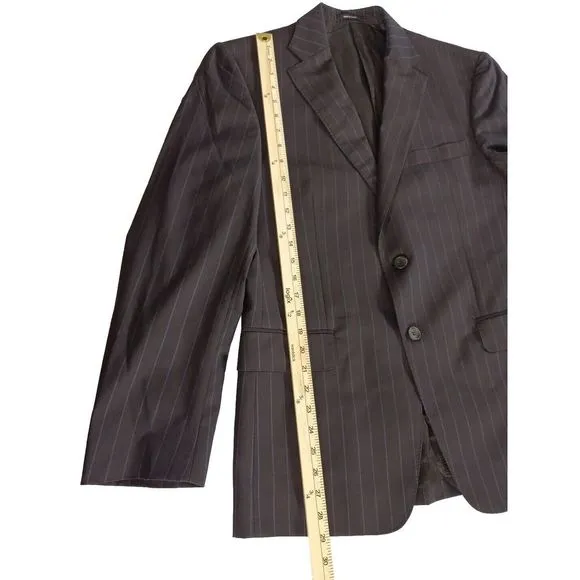 Versace Collection Men Sz 50 Wool Blazer 2 Buttons‎ Stripe Brown Viscose Lining
