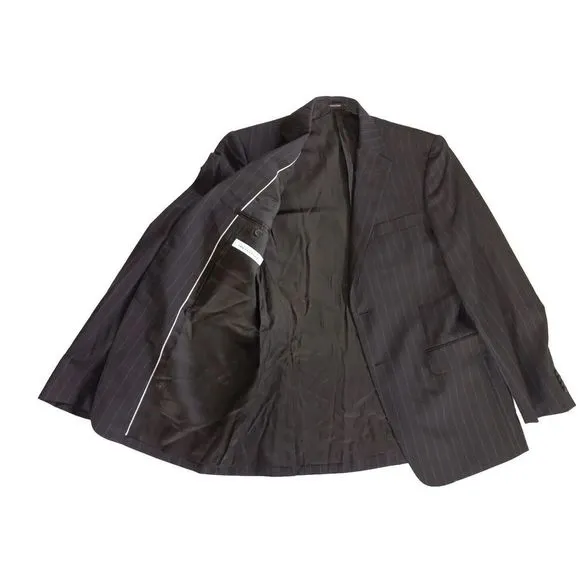Versace Collection Men Sz 50 Wool Blazer 2 Buttons‎ Stripe Brown Viscose Lining