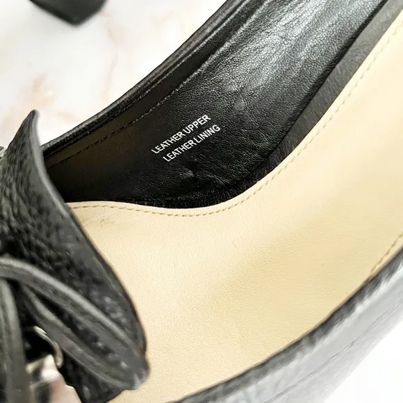 Via Spiga black heeled Italian leather loafers