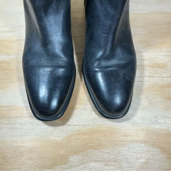 Via Spiga Black Leather Tall Boots Women’s Size 8.5