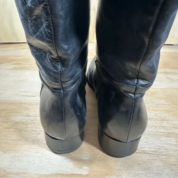Via Spiga Black Leather Tall Boots Women’s Size 8.5