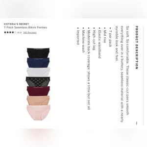 VICTORIA'S SECRET 7-Pack Seamless Bikini Panties MULTI COLOR LARGE