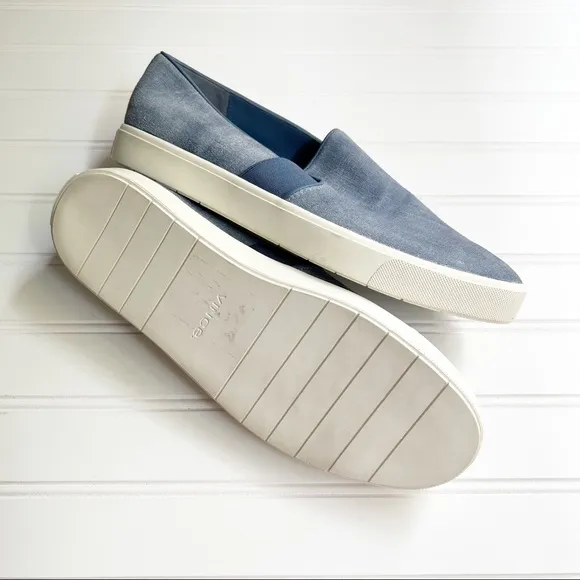 Vince 9.5 Suede Indigo Blair Slip On Sneakers
