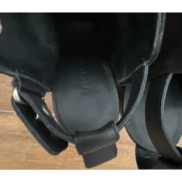 VINCE Addison Suede Open-Toe Ankle Boots Black | 9