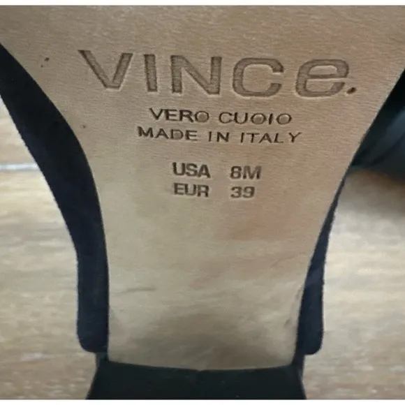 VINCE Addison Suede Open-Toe Ankle Boots Black | 9