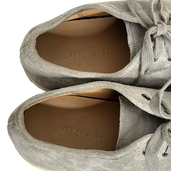 Vince Austin Suede Grey Lace Up Sneakers Size 8