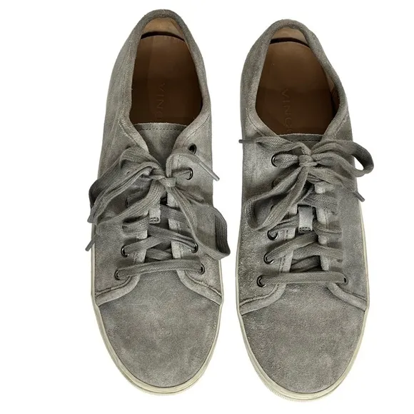 Vince Austin Suede Grey Lace Up Sneakers Size 8
