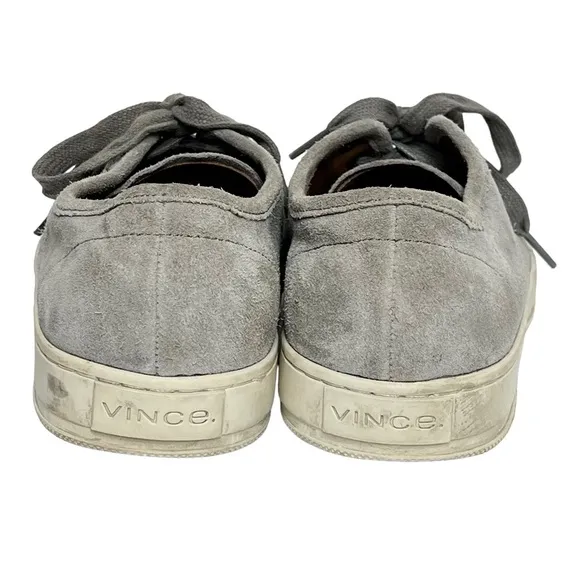 Vince Austin Suede Grey Lace Up Sneakers Size 8