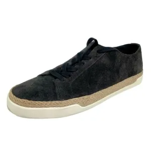 Vince Black Suede Espadrille Lace Up Sneakers