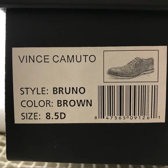 Vince Camuto Brand Men’s Bruno Leather Shoes Sz 8.5 Brown